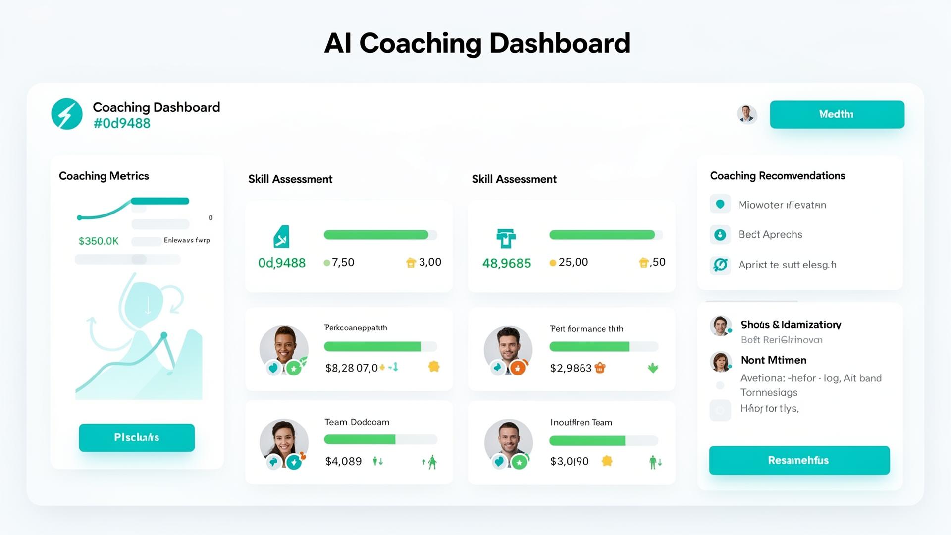 Vy över coachningsunderlag i Telink AI