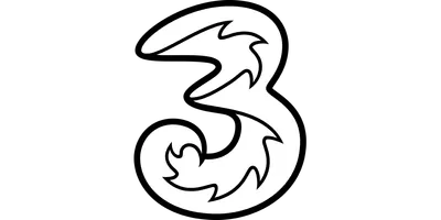Tre (3) logotyp